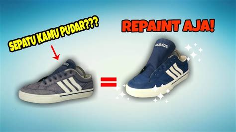 repaint adidas canvas sepatu pudar tampak   mudah mengecat