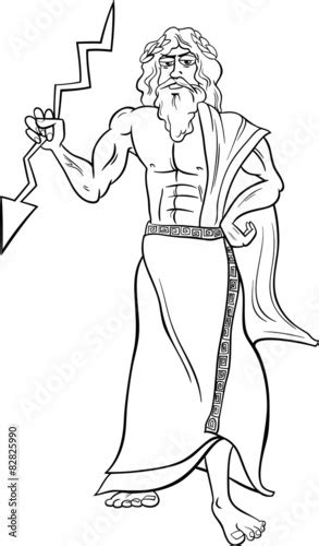 greek god zeus coloring page stock vector adobe stock