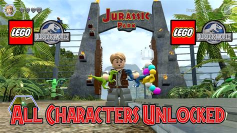 Lego Jurassic World All Characters Unlocked With Dlc