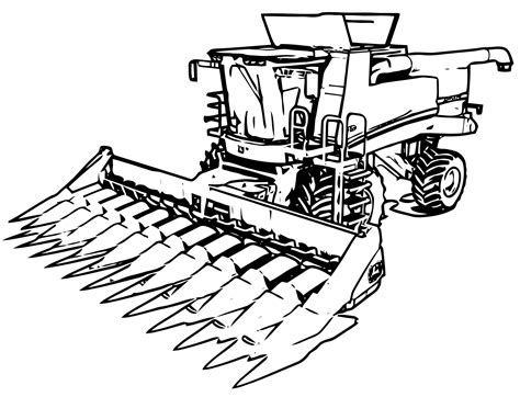 john deere harvester pages coloring pages