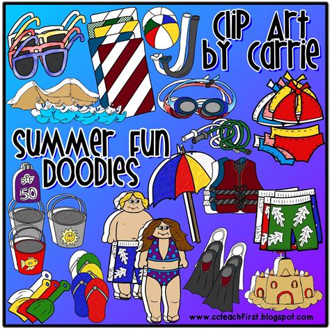 clip art by carrie teaching first summer fun doodles with freebie beach ball