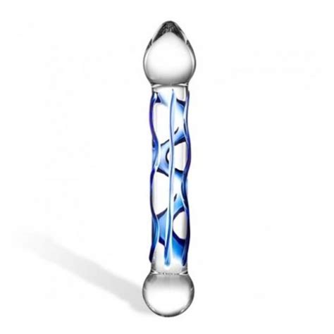 glas 6 5 full tip textured glass dildo sex toys at adult empire
