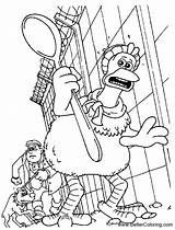 Coloring Chicken Run Pages Danger Printable Kids sketch template