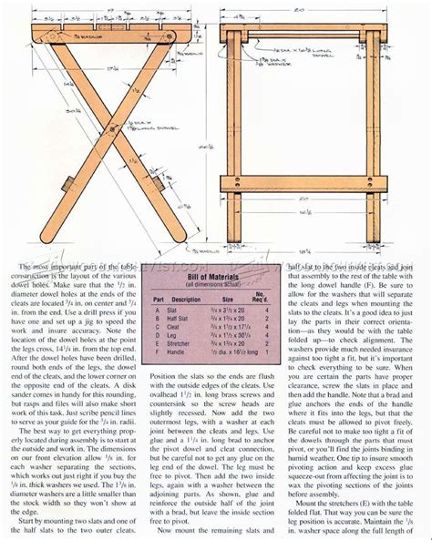 table plans folding table outdoor furniture plans