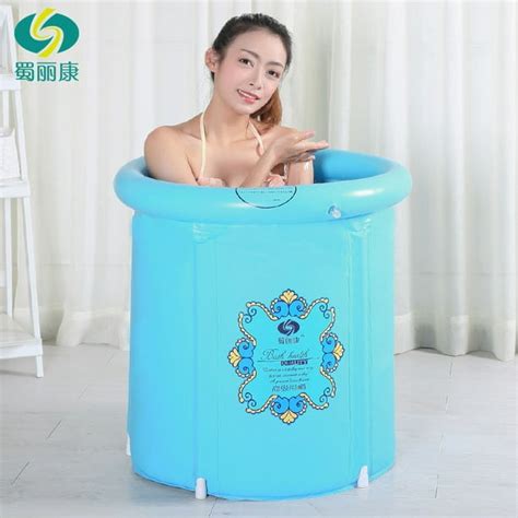 Heavy Duty Adult Size Folding Bathtub Inflatable Bath Tub Portable