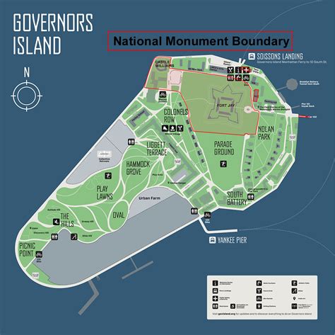 governors island national monument park map