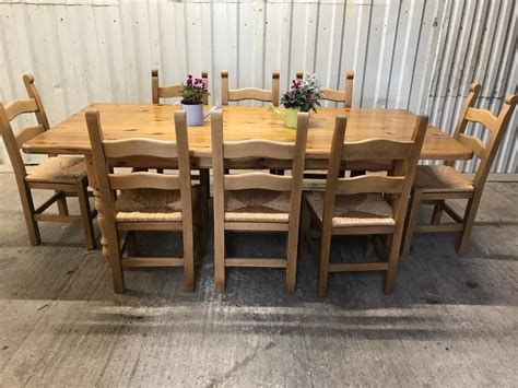large ft farmhouse dining table   chairs   seater