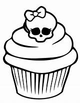 Coloring Pages Cupcake Skull Cupcakes Girls Birthday Kitty Hello Awesome Clipart Cookie Printable Easy Netart Color Colouring Print Jar Drawing sketch template