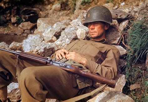 World War Ii In Color An American Soldier Sleeps On A