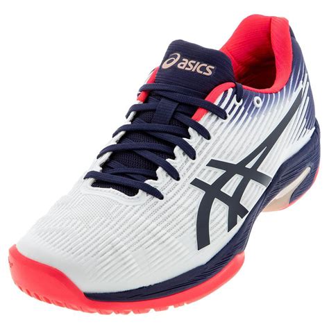 asics womens solution speed ff tennis shoes white  peacoat