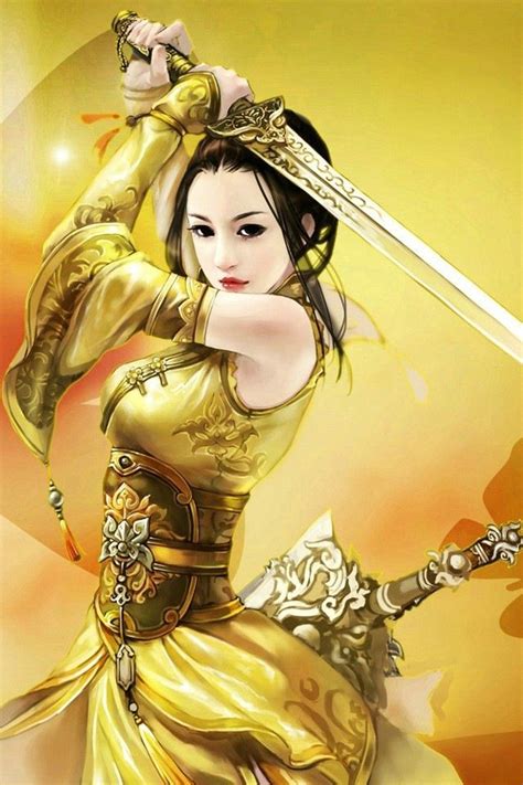 Chinese Warrior Woman With Sword Female Cg Pinterest
