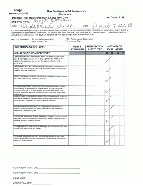 browse  image  nursing competency checklist template filetype