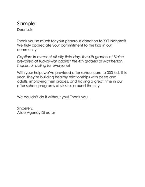 sample  donation   letter template onvacationswallcom