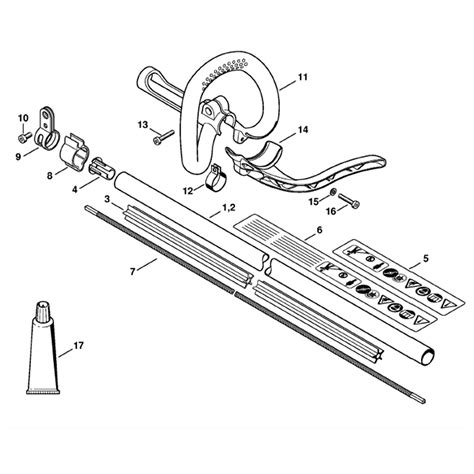 stihl fs  brushcutter fsc ez parts diagram drive tube assembly loop handle