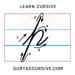cursive letter p  lowercase suryascursivecom