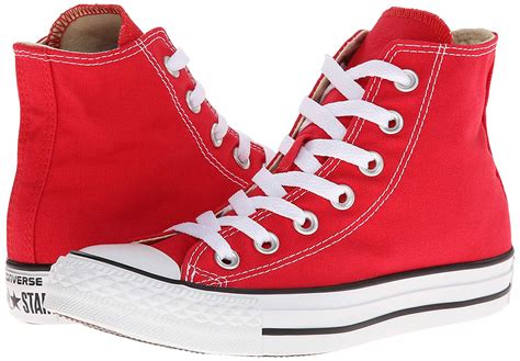 Converse Womens Ctas Hi Hight Top Lace Up Fashion Sneakers Red Size