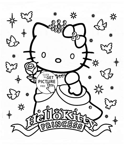 kitty princess coloring page bubakidscom