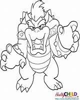 Bowser Coloring Pages Mario Getcolorings Getdrawings sketch template