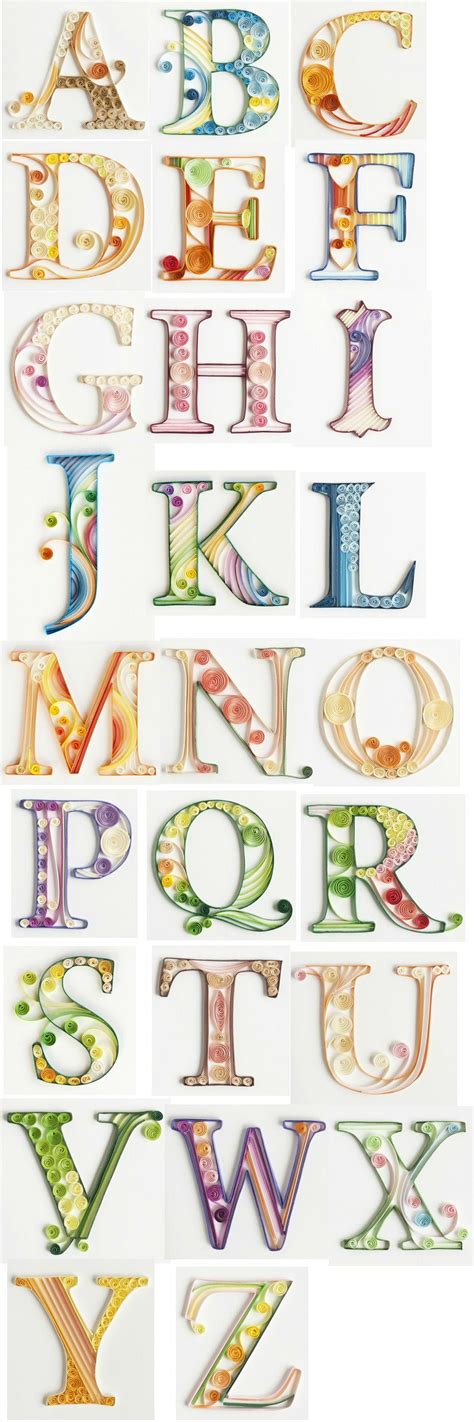 downloadable quilling letters template printable