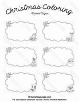 Christmas Name Coloring Tags Printable Tag Template Place Cards Templates Labels Pdf Color Nametagjungle Printables Label Description Choose Board Santa sketch template