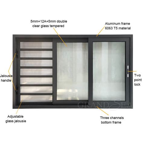 thermal break manual adjustable aluminum sliding jalousie window chinathermal break manual