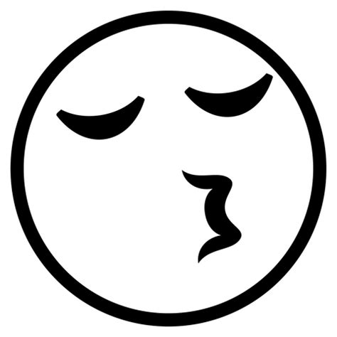 kissing face  closed eyes emoji coloring page  printable