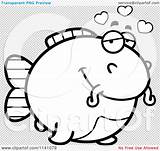 Chubby Catfish Amorous Outlined Coloring Clipart Cartoon Vector Thoman Cory sketch template