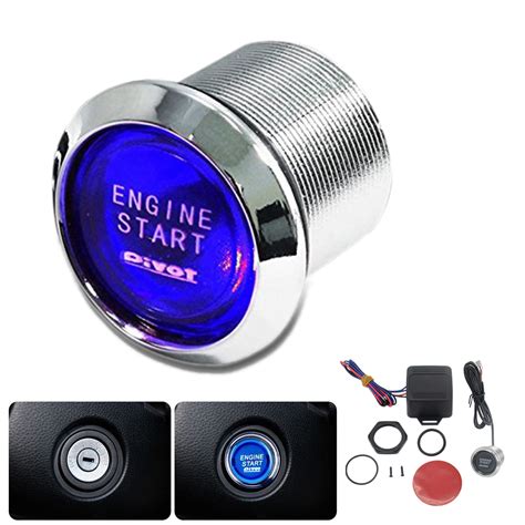 buy  car engine start push button switch ignition starter kit blue