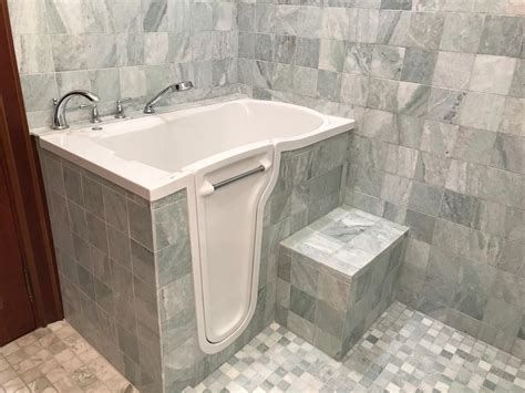 stylish walk  tub  shower combination mansfield plumbing