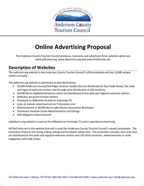 advertising proposal samples  templates   ms word