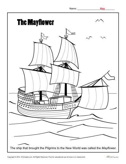 thanksgiving coloring page  mayflower