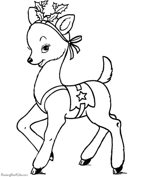 reindeer christmas coloring pages