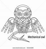 Owl Steampunk Template sketch template