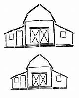 Smaller Barns Stencil 8x10 sketch template