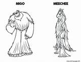 Smallfoot Coloring Pages Migo Meechee Movie Printable Film Scribblefun Color Sheets Drawings sketch template
