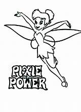 Tinkerbell Pixie Coloring Power Netart sketch template