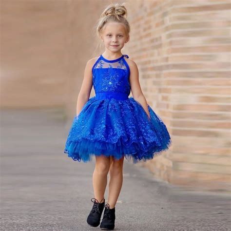 royal blue lace flower girl dresses gowns  wedding ball gowns girls pageant gowns kids