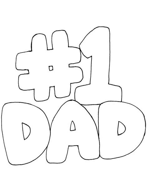 happy fathers day number  dad  dad coloring page  kids