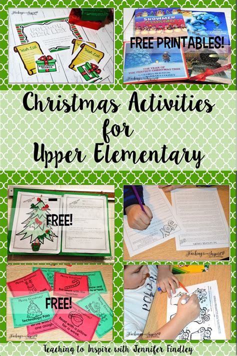 christmas activities  upper elementary students   printables