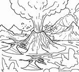 Coloring Pages Volcanoe Volcano Color Popular sketch template