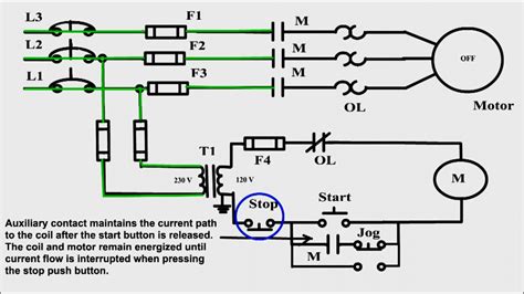 wiring diagram   starter controlling   motor   start