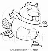 Clipart Ice Cartoon Skating Chubby Beaver Cory Thoman Outlined Coloring Vector 2021 Clipground sketch template
