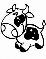 Cow Coloring Pages Cute Baby Easy Cartoon Printable Print Kids Animal Super Drawing Clipart Animals Cows Colouring Book Color Cliparts sketch template