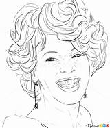 Whitney Houston Draw Singers Famous Step Webmaster Drawdoo sketch template