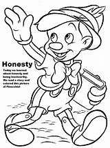 Coloring Pages Worksheets Pinocchio Honesty Kids Disney Sheets Colouring Printable Color Print Adults Lessons Lesson Trustworthiness Related Coloringhome sketch template