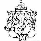 Ganesh Ganesha Xcolorings Hindu sketch template