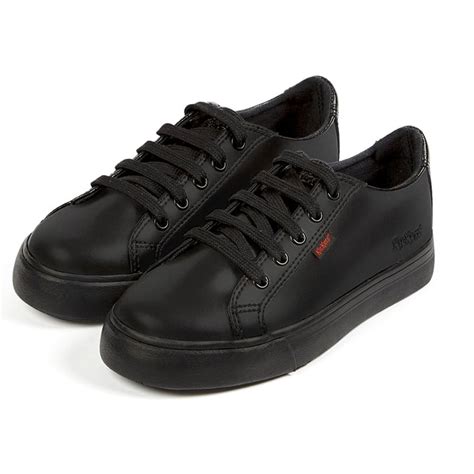 kickers tovni lacer leather  blackblack sporty leather laced shoe kickers  jelly egg uk