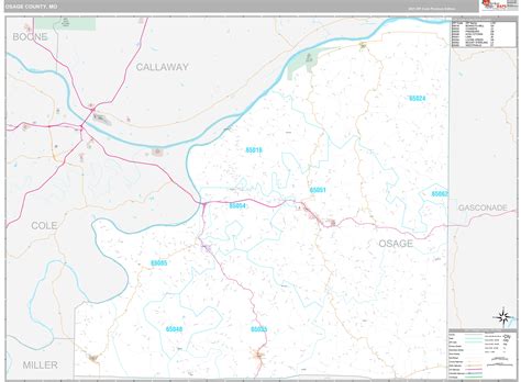 osage county mo wall map premium style  marketmaps mapsalescom
