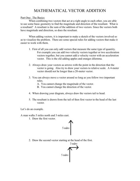 mathematical vector addition