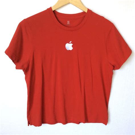 apple store mac genius employee shirt red pique embroidered logo womens size xl